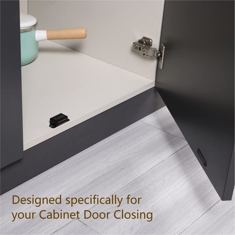 Mousike Cabinet Magnets Magnetic Door Catch Stainless Steel Door Magnet for Kitchen Bathroom Cupboard Wardrobe Closet Closures Cabinet Door Drawer Latch 20 lbs (Black 8Pack) - Image 4